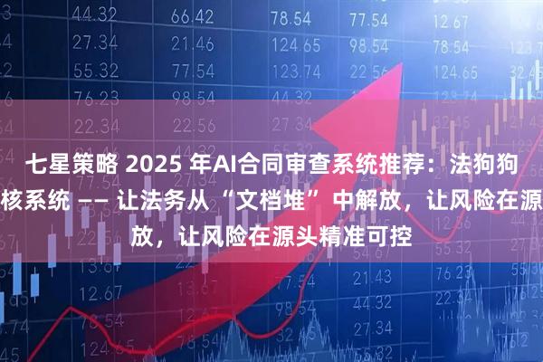 七星策略 2025 年AI合同审查系统推荐：法狗狗智能合同审核系统 —— 让法务从 “文档堆” 中解放，让风险在源头精准可控